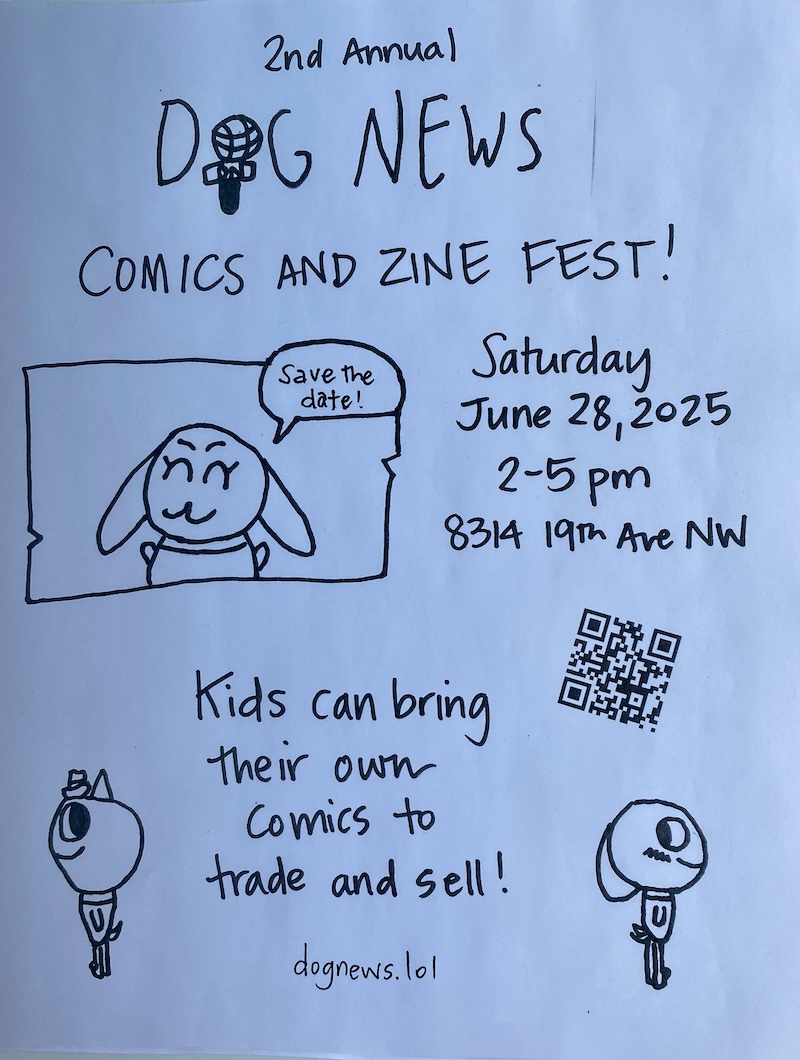 Flier for DogNews ZineFest 2025